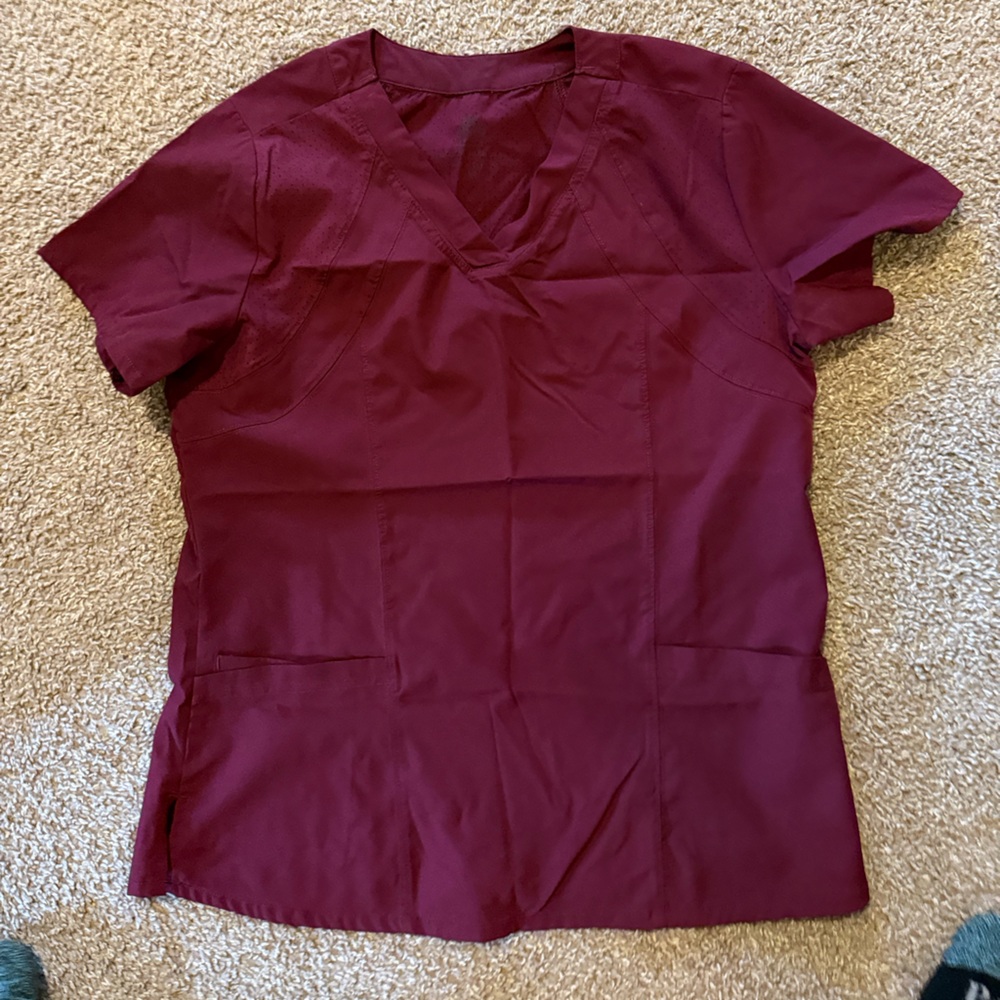 Women's Burgundy Jogger Scrub Set